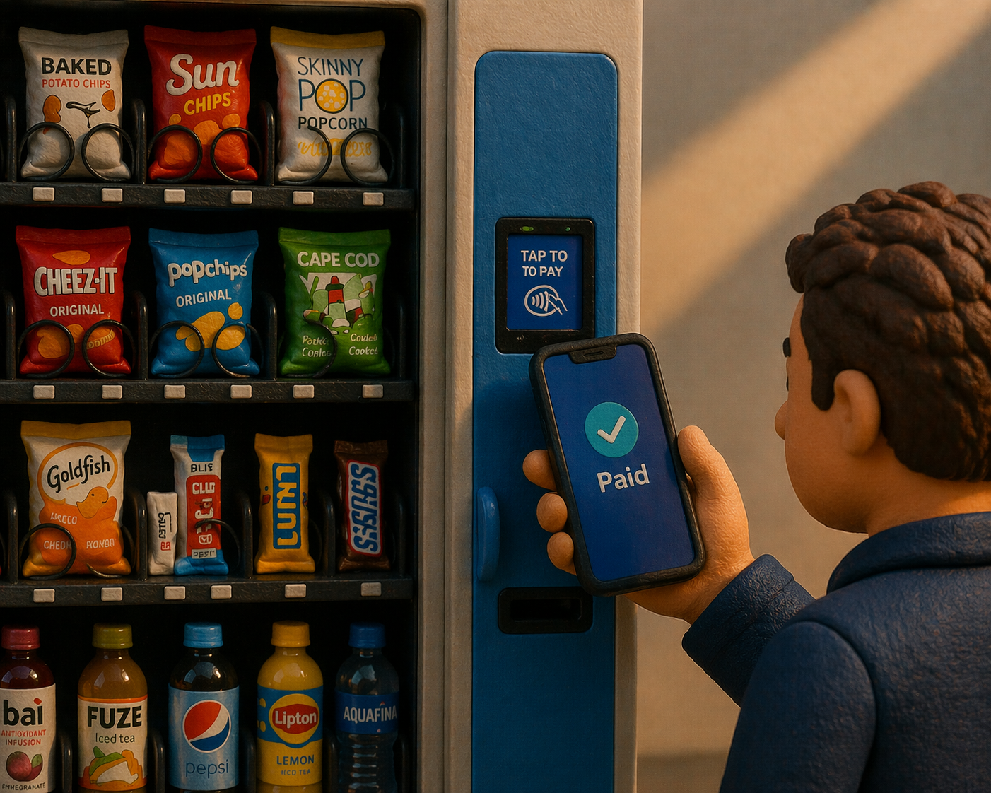 Cashless payment on a Zeus vending machine